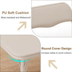 GAOMON Boys and Girls Folding Table and Chairs Set of 3, Portable Table and Chair with Pu Soft Cushion, No Installation Required, Suitable for Eating, Reading and Playing