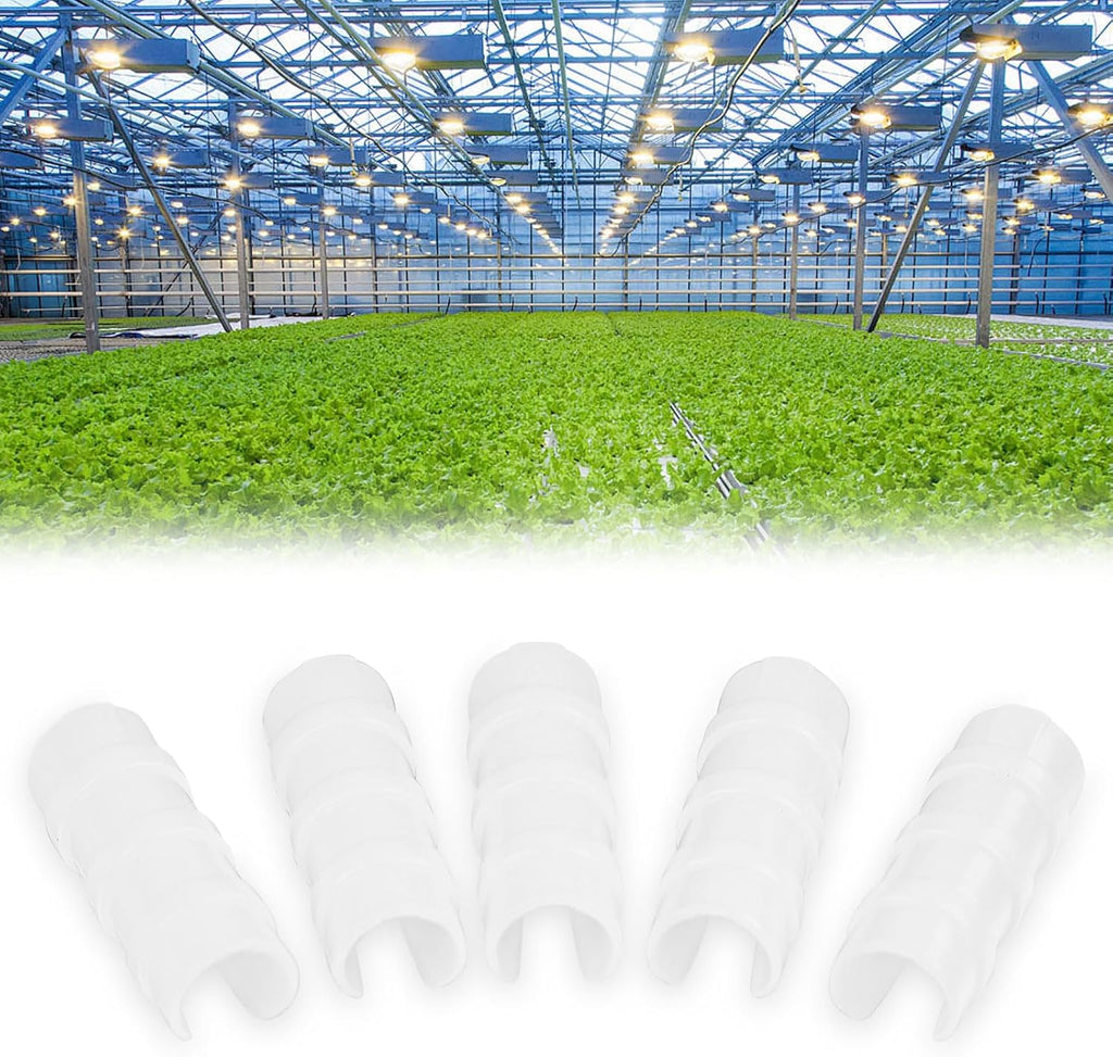 80PCS 1 inch Greenhouse Clips White Greenhouse Clamps Black Plastic Clamps Garden Buildings Tube Clips for PVC Pipe Greenhouse Films, Sunshade Nets, Shelters, Farming, Gardening