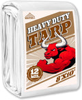 Tarp 8x10 ft Heavy Duty 12mil 100% Waterproof High Durability Multipurpose,Uv Resistant,White Tarp Suitable for Swimming Pools, Boats, Camping, Courtyards, Etc -by MVPNET
