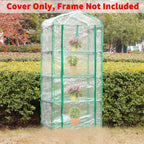 4 Tier Roll-Up Zipper Door Greenhouse Replacement Cover- 63 x 27 x 19 Inch Clear PVC Plant Greenhouse Cover for Gardening Plants Cold Frost Protection Wind Rain Proof (Frame NOT Include)