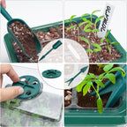 Seed Starter Tray, 2 Pcs Plant Propagation Station with Grow Light,Seedling Starter Trays with Timing Controller,Mini Greenhouse Kit with Humidity Domes and Base,Plant Tray for Seeds Growing Starting