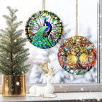 Colorful Ceramic Peacock Christmas Ornament, Peacock Ornaments for Christmas Tree, Holiday Decorations, Christmas Decor, Peacock Lovers, Peacock Gifts, Christmas Ornament Gift Ideas