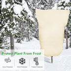 2 Pack Plant Covers Freeze Protection, 47" X 71" Large Frost Cloth Plant Freeze Protection, Frost Blankets for Winter Outdoor Plants Tree Shrub Rose Bush, with Drawstring
