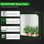 MELONFARM Small Grow Tent for Aerogarden，30”x18”x36” ，Hydroponics Growing System ，Highly Reflective 600D Diamond Mylar Canvas with Ventilation window and Floor Tray for Hydroponic Indoor Plant Growing