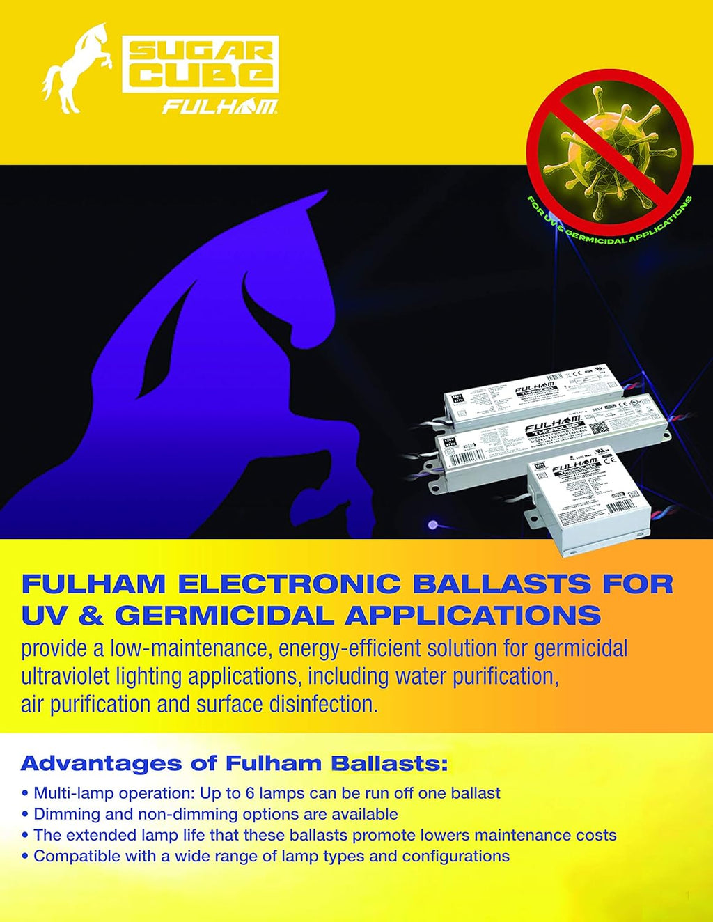 Fulham Lighting SC-120-213-LT5 SugarCube Electronic 1 or 2-Lamp Ballast, (Pack of 1)