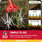 Garden Weasel Rotary Cultivator & Hand Tiller - 2-in-1 | Aerate, Weed, Cultivate, Plant, Reseed | Lawn Reseeding Garden Tool, Garden Soil Loosener | 91206