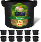 Gardzen 10-Pack 1 Gallon Grow Bags, Aeration Fabric Pots with Handles, Heavy Duty Cloth Pots for Plants