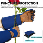 Vgo... Gardening Gloves Unisex,Safety Work Gloves,Long Sleeves Gauntlet,Puncture Proof,Touchscreen(Size L,Blue,SL7496)