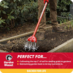 Garden Weasel Rotary Cultivator & Hand Tiller - 2-in-1 | Aerate, Weed, Cultivate, Plant, Reseed | Lawn Reseeding Garden Tool, Garden Soil Loosener | 91206