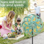 Metal Wind Spinner Outdoor, Golden Butterfly Kinetic Wind Sculpture Spinners with Metal Stake, Yard Art Decor for Patio, Lawn & Garden, Creative Gifts 57.5 * 13.4 Inch
