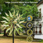 Large Outdoor Metal Wind Spinner,Two-Way Wind Sculptures,360 Degrees Kinetic Wind Spinners Yard Art Decor for Patio, Lawn & Garden 63 * 13.4 Inches