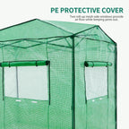 EAGLE PEAK Replacement Cover for 8x6 Portable Walk-in Pop up Greenhouse, Front Roll-Up Zipper Entry Door and 2 Large Roll-Up Side Windows (Frame Not Included), Green