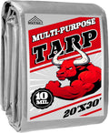 Tarp Heavy Duty 20x30ft Waterproof Tarps,10mil Uv Resistant,Multipurpose Silver/Black Tarps for Cars,Camping,Roof,Ship,Garden.by-MVPNET