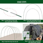MAXPACE Greenhouse Hoops for DIY 2.8ft or Wider Grow Tunnel, Rust-Free Fiberglass Support Hoops Frame for Garden Fabric, DIY Plant Support Garden Stakes, Gardening Supplies, 50pcs