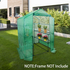 Walk-in Greenhouse Replacement Cover with Roll-Up Zipper Door- 56"x56"x76" PE Plant Gardening Greenhouse Cover for Gardening Plants Cold Frost Protection Wind Rain Proof (Frame Not Include)