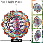 Goolyrusim Wind Spinner Mandala Sunflower, Wind Spinners for Yard Garden, 12in 3D Hanging Wind Sculpture Kinetic Metal Art Decor, Outdoor Decoration Ornament Mandala/Housewarming Gifts for Women/Men