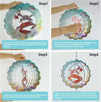 Crab 3D Wind Spinner Kinetic Metal Art Hanging Wind Spinner Outdoor Decoration Ocean Ornaments Decor for Yard and Garden