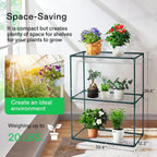 VIVOSUN Mini Lean-to Greenhouse, 6.6’ x 3.3’ x 6.9’ Portable Wall House with White PE Cover and Shelf for Compact Garden 79x39x83-Inch