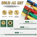 8 Inch PA66 Green Zip Ties, 100 Pcs 3.6mm Heavy Duty Plastic Wire Ties with 45 Lbs, Premium Self-locking Nylon Cable Ties Decoration Tie Wraps for Christmas Tree Gardening Fence Plants Grid Wall