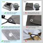 Yescom 12x24 Ft 14 Mil Heavy Duty Reinforced Poly Tarp Reversible Waterproof Tarpaulin Ground Sheet Cover Reversible Silver Black Tarps