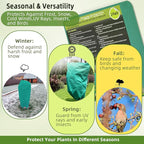 2 Pack Plant Covers Freeze Protection, 40"W x 45"H Winter Frost Blanket 2.36 oz/yd² Fabric Frost Cloth Tree Covers Shrub Jacket Bag with Zipper & Drawstring for Plants Fruit Tree Shrub Potted - Green