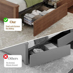 Queen Size Bed Frame with 4 Storage Drawers