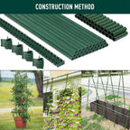 MAXPACE 93pcs Garden Stakes Kit: Includes 30 Sets of Fiberglass Plant Sticks Supports & Accessories for DIY 4ft, 5ft, 6ft, 7ft Stakes for Tomato, Vegetables, Indoor & Outdoor Gardening Supplies