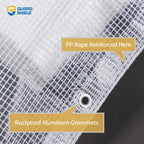 GUARD SHIELD Clear White Tarp Heavy Duty 20x20 Feet Waterproof for Greenhouse Outdoor Garden Poly Cover UV Resistant 3x3 Weave 10mil (2-Pack)