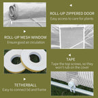 Outsunny 20' x 10' x 7' Walk-in Greenhouse, Tunnel Green House with Galvanized Steel Frame, Hoop House Kit with Zippered Door and 6 Windows, White