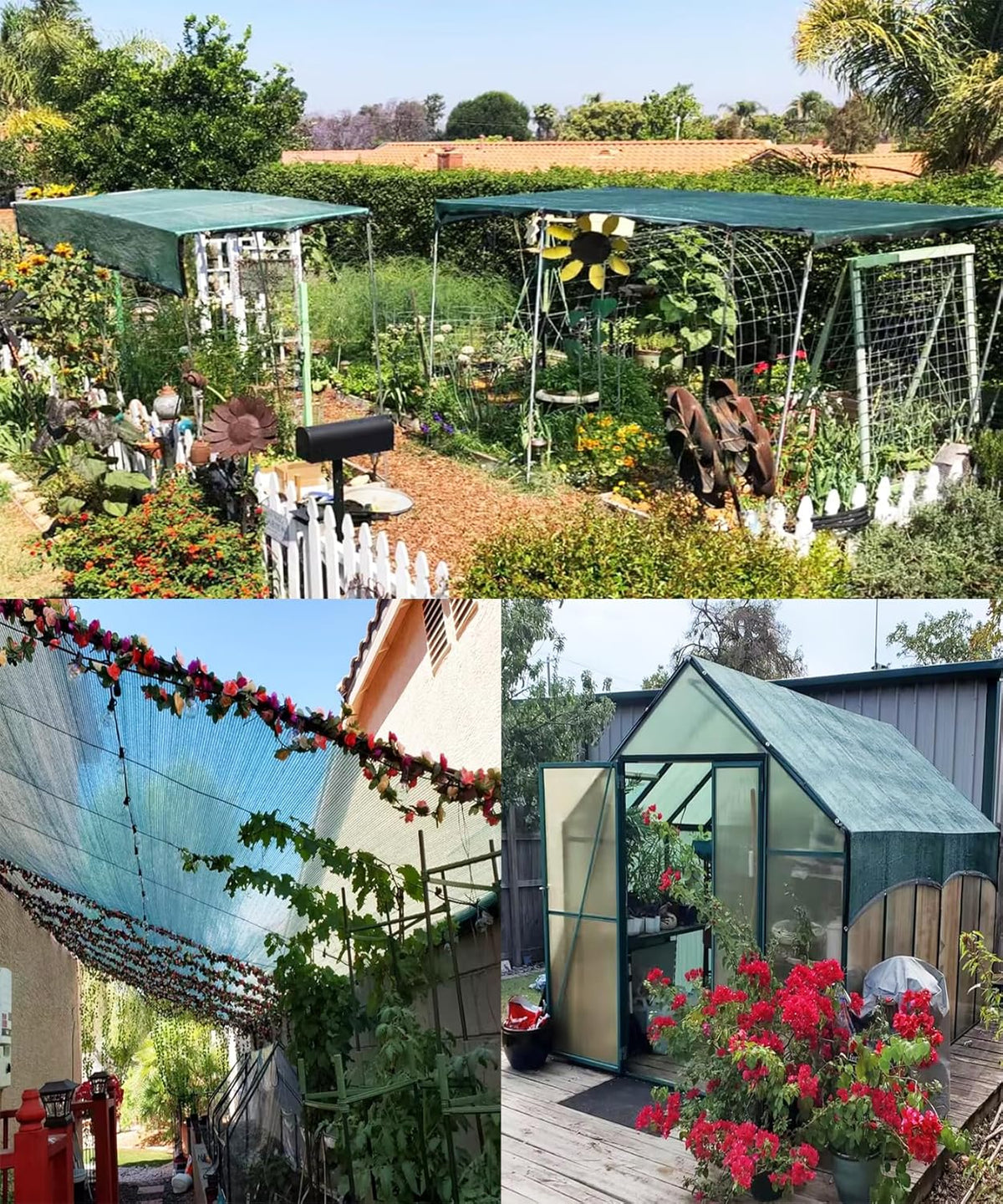 E.share 70% Shade Cloth for Garden, 20 Ft X 10 Ft Sun Shades Outdoor Patio with Grommets for Plant Covers,Porch Screen,Pergola Shade Cover,Greenhouse,Green