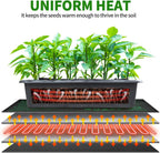 Seedling Heat Mat with Built-in Temperature Controller, 10" x 20.75" Waterproof Plant Heating Pad with Thermostat for Indoor Seed Starting Germination Hydroponics