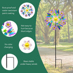 Solar Wind Spinners Outdoors for Yard and Garden - 40 Inch Metal Wind Sculpture, Outdoor Kinetic Windmill with Multi-Color Led Lights for Patio, Lawn & Garden Decoration (Butterfly)