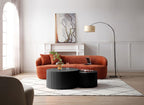 32" Textured MDF Side Coffee Table, Small Nesting Tables with Space Saving Layout, Nesting Table Set for Indoor Leisure and Office scenarios, Black