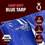 QUEEN OF TARPS | 6x8 Light Duty Tarp Waterproof, 70 GSM is 7 MIL, UV/Tear Resistant Tarp, Camping, Outdoor Furniture, Car, Tents, Painting, Firewood Protection | 6x8, Light Duty