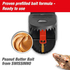 SWISSINNO Rat Trap PRO SuperCat - Reusable, Reliable and Effective - Powerful snap Trap for Rat Elimination Without False Catches, with Peanut Butter Bait - 2 Traps + 2 Bait Syringes