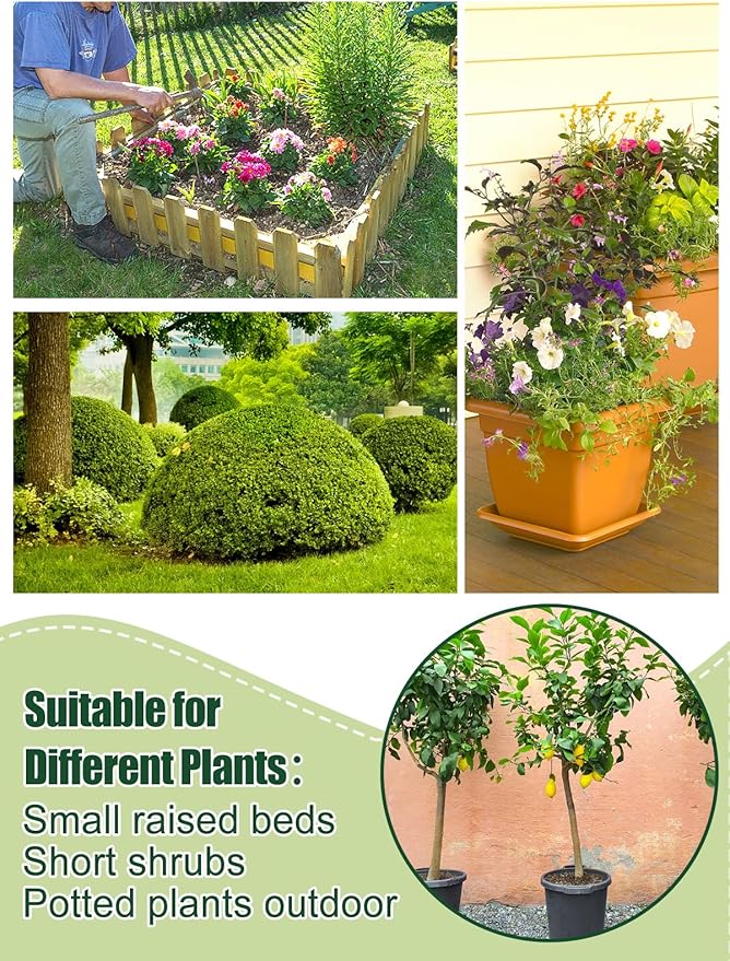 ANPHSIN 3 pcs 39.3in x 39.3in Plant Covers Freeze Protection - Winter Shrub Plant Protection Bags, Frost Blankets Cloths with Drawstring for Outdoor Garden Potted Plants, Green
