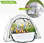 Pop up Greenhouse Tent Cover Plant House,Gardening Flower Sunshine Room with Mesh Windows,Backyard PE Cover for Cold Frost Protector with Stakes and Rope Guys (Mini Size 45″x22″)