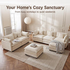 Modular Sectional Sofa for Living Room, 102" Oversized Cloud Couch with Movable Ottoman, 4 Seat Modern Comfy Sofa Chenille Deep Seat Couches with L Shape, for Office Bedroom Living Room