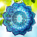 Goolyrusim Wind Spinner Mandala Rich Blue 12inch 3D Stainless Steel Wind Spinners Laser Cut Metal Hanging Wind Sculptures Kinetic Yard Art Decoration Garden Ornament Indoor/Outdoor Décor Worth Gift