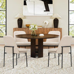 COLAMY Upholstered Dining Chairs Set of 4, Beige | Modern Dining Room Chairs with Curved Back, Dinner Chair Kitchen Chairs and Metal Legs