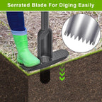 Dolibest Bulb Planter Tool w/Soft Rubber Grip, Grass Plugger Tool w/Stainless Steel Sharp Serrations, pre-Assembled Sod Plugger w/Centre Auto Dump Design for Lawn Planting Bulbs and Grass Repair