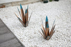 Homight Metal Agave Plants Outdoor Decor Mexican Yard Art Plants Garden Decor for Outside Metal Art Flowers Gifts for Butterflies Bees Birds for Gifts (1 Big)