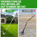 Wheel Rotary Edger, Manual Lawn Edger, Stainless Steel Handle,Adjustable Handlebar Length, 58.3-Inch, Rotary Edger Lawn Tool for Sidewalks, Garden, Driveways, Flower Bed, Trimming Grass, black
