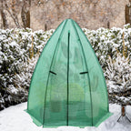 EAGLE PEAK Portable Mini Dome Greenhouse with Zippered Door and Mesh Window, Outdoor Mini Hexagon Greenhouse Kit for Indoor Outdoor Gardening 63"x63"x72", Green PE Cover