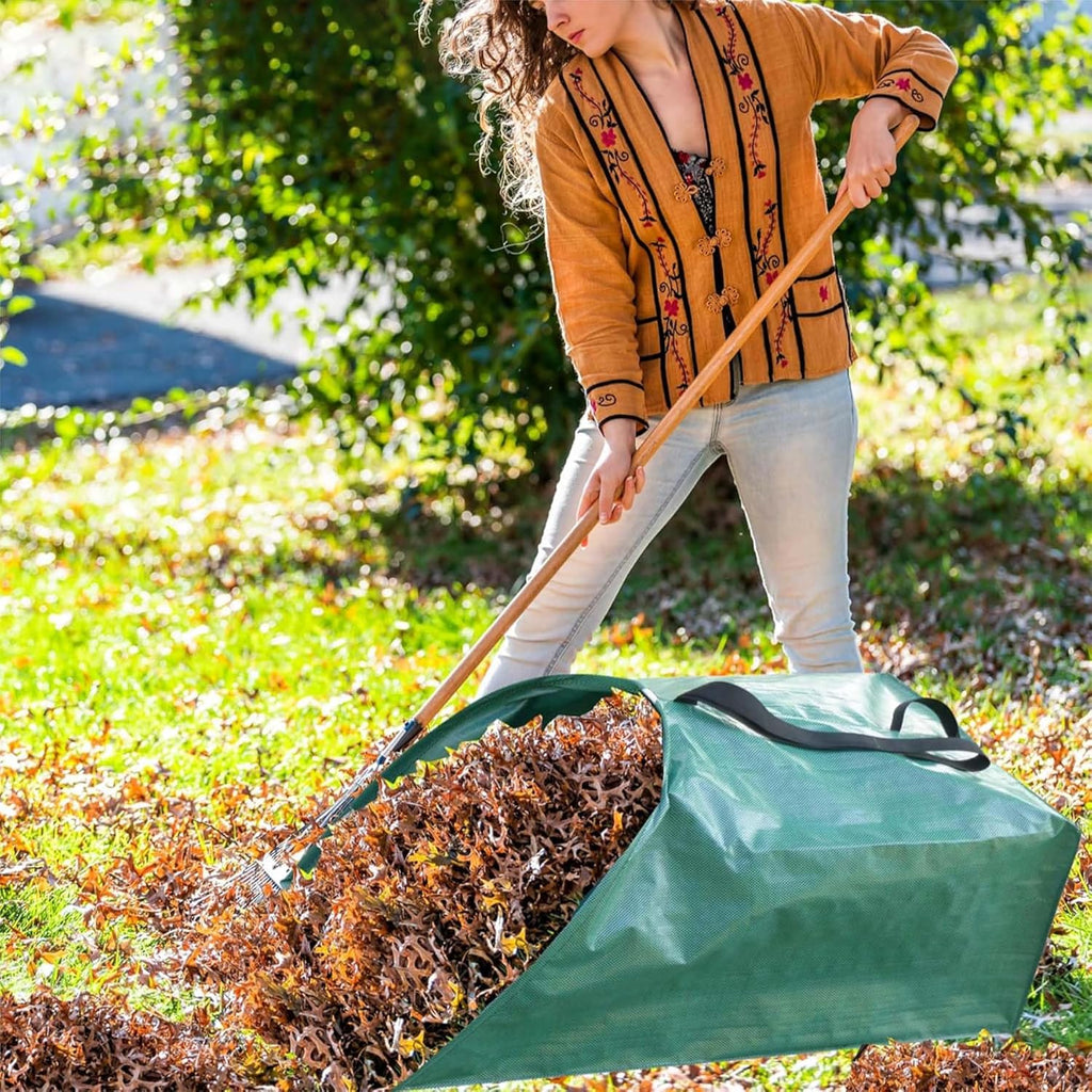 Leaf collector,Heavy leaf pick up tools,Foldable yard waste bag,Large Yard Dustpan-Type Leaf Bags,Reusable Lawn and Leaf Garden Bag with Reinforced Carry Handles (200L)