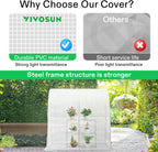 VIVOSUN Mini Lean-to Greenhouse, 6.6’ x 3.3’ x 6.9’ Portable Wall House with White PE Cover and Shelf for Compact Garden 79x39x83-Inch