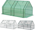 Aoodor 6 x 3 x 3 ft Mini Greenhouse with 2 Zipper Doors, Water-Resistant, UV-Protected for Flowers, Vegetables, and Herbs, Includes 3 Covers