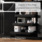 71" Tall Kitchen Pantry Cabinet with 3 Pull Out Organizers, Black Storage Cupboard with 6 Door Shelves, 2 Drawers, Freestanding Pantry for Kitchen Dining Room (Black)