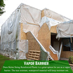 Farm Plastic Supply - Dura Skrim String Reinforced Clear Plastic Sheeting - 10 Mil - (32' x 20') - UV-Rated Extra Heavy Duty Poly Film Tear Resistant, Vapor Barrier Polyethylene Roll for Construction