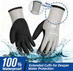 Schwer 2 Pairs 100% Waterproof Winter Work Gloves, ANSI A2 Cut Resistant Freezer Gloves for Outdoor Cold Weather Keep Hands Warm, Enhanced Warmth & Durability, for Shoveling Snow, Ice Fishing, L
